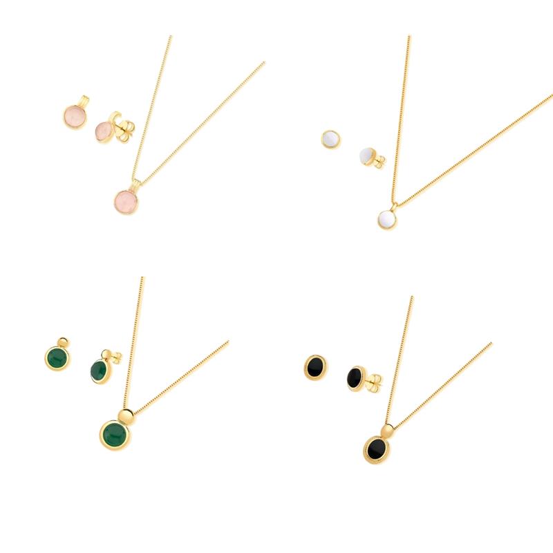 COMBO DE CONJUNTOS FOLHEADO A OURO