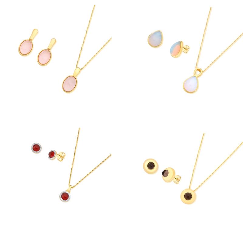 COMBO DE CONJUNTOS FOLHEADO A OURO