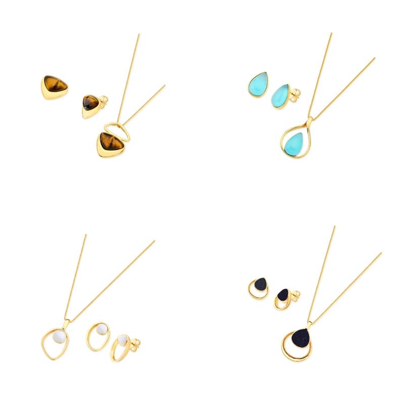 COMBO DE CONJUNTOS FOLHEADO A OURO