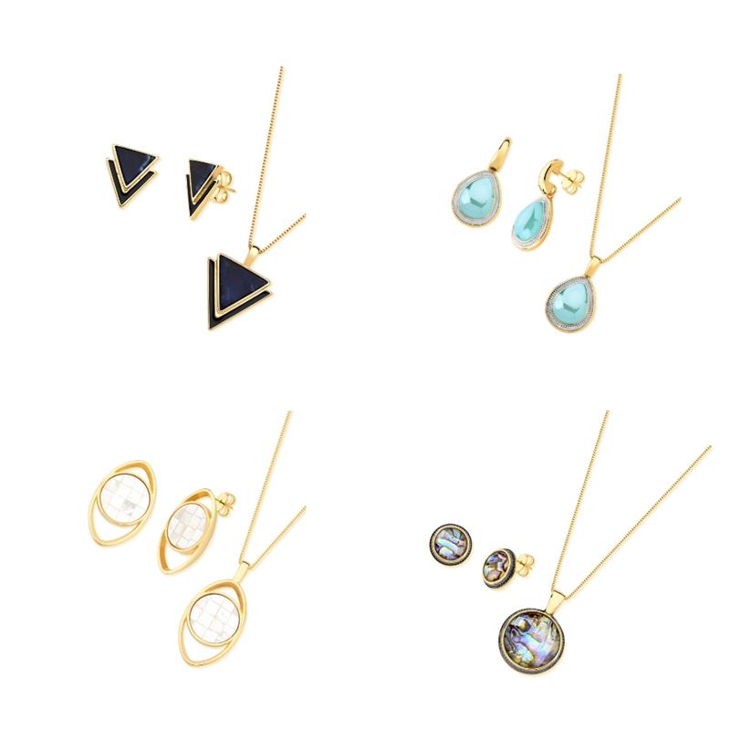 COMBO DE CONJUNTOS FOLHEADO A OURO