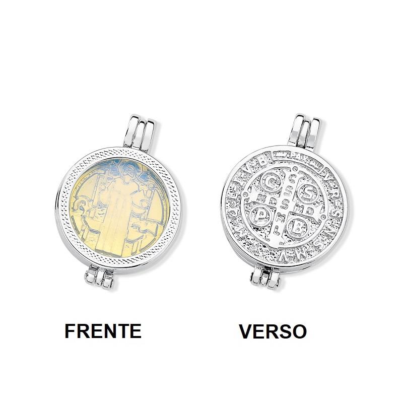 COMBO RELICÁRIO FOLHEADO RÓDIO