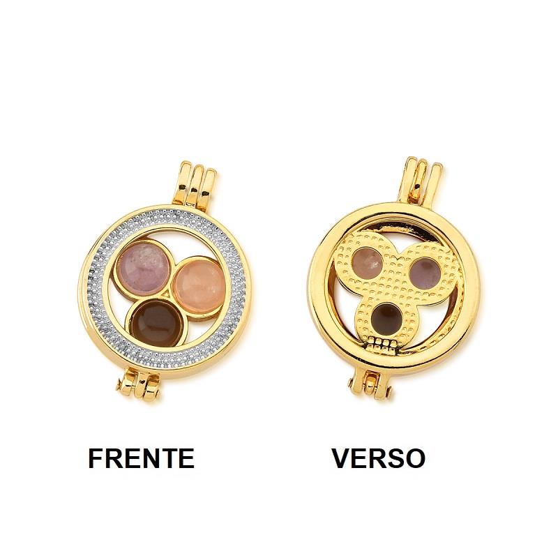 COMBO FOLHEADO A OURO E RÓDIO BRANCO