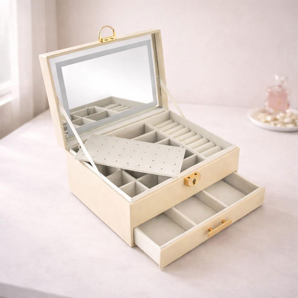 MALETA MÉDIA COM LED E GAVETA 11X17,5X23CM 