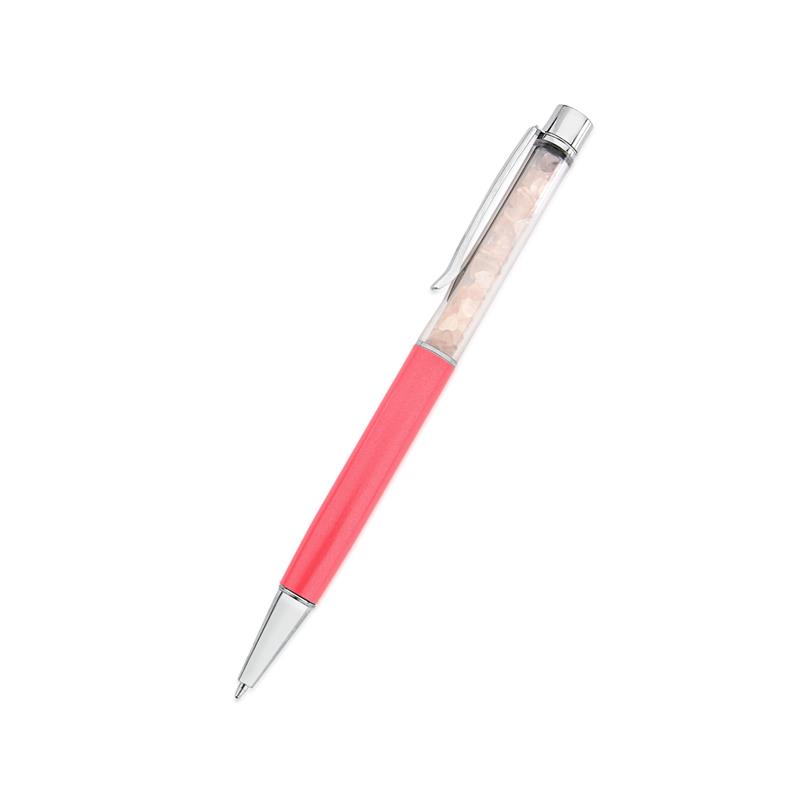 CANETA DOURADA COM PEDRAS NATURAIS - SALMÃO