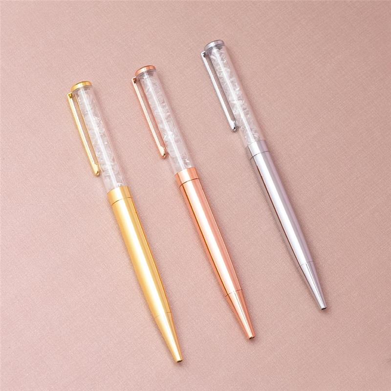 CANETA ROSÊ COM PEDRAS NATURAIS