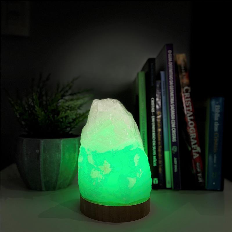 LUMINÁRIA GRANDE LUZ COLORIDA - QUARTZO ROSA