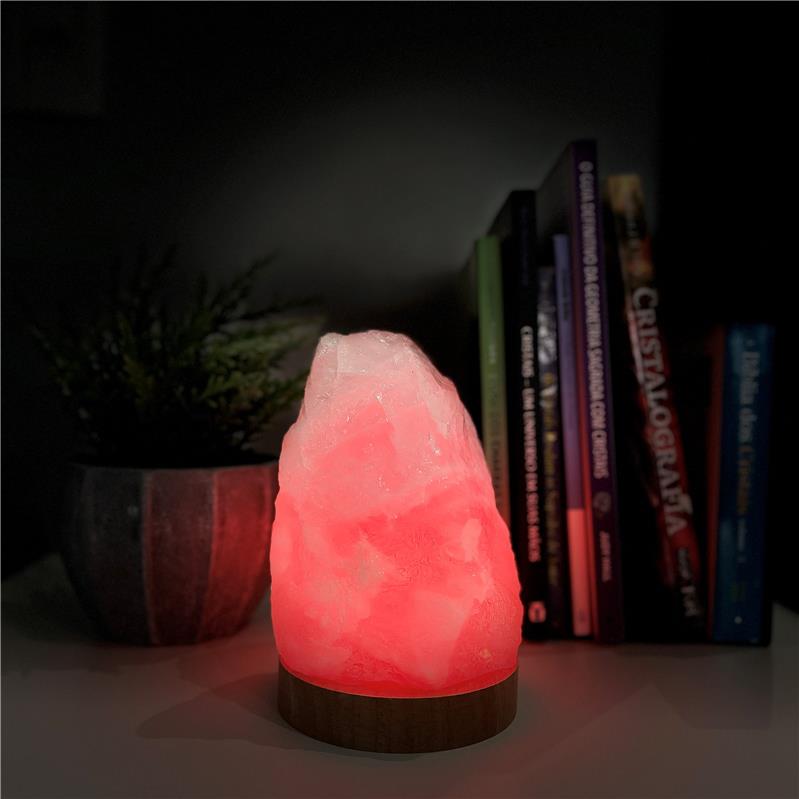 LUMINÁRIA GRANDE LUZ COLORIDA - QUARTZO ROSA