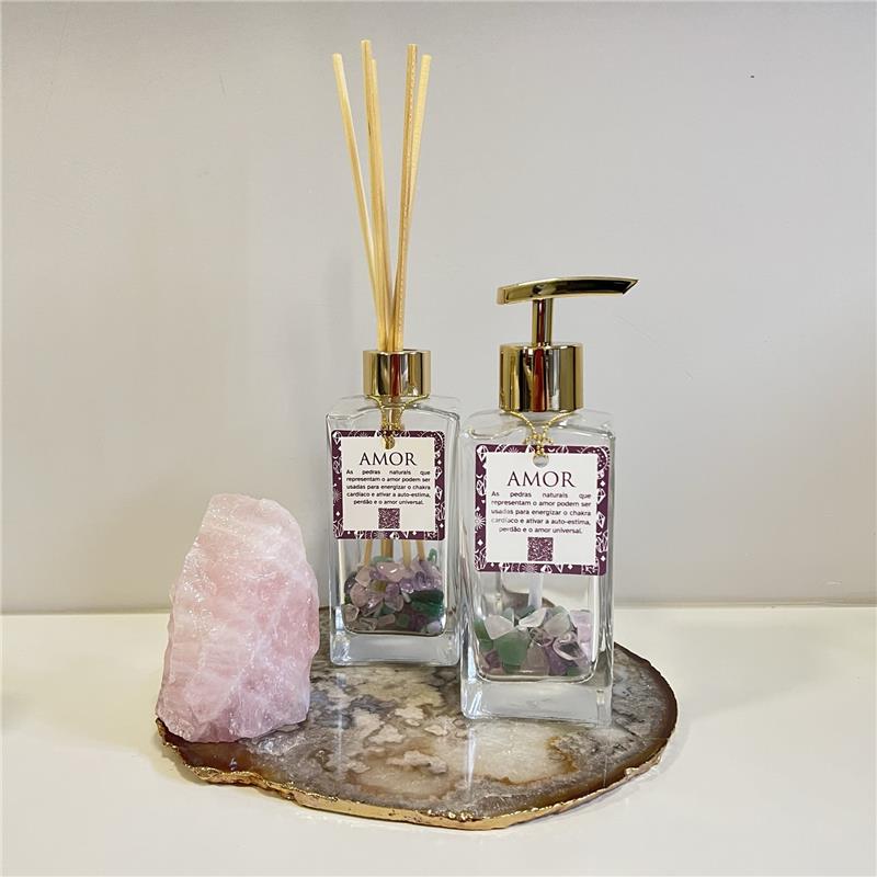 DIFUSOR DE AMBIENTE FOLHEADO A OURO - AMOR